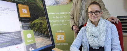 Mitarbeiterin der Willkommensagentur Harz